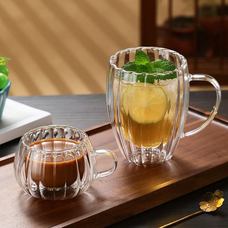 Striped Double Wall Glass
